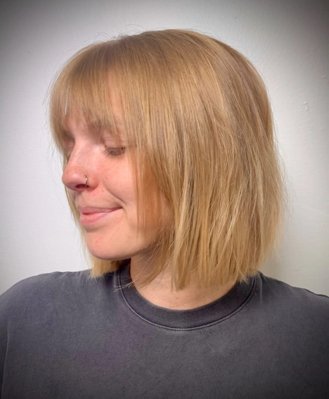 Lived-in brunette color and cut